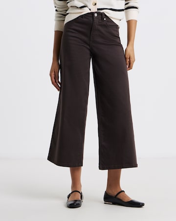 Simply Be Chocolate 24/7 Crop Wide Leg Jean