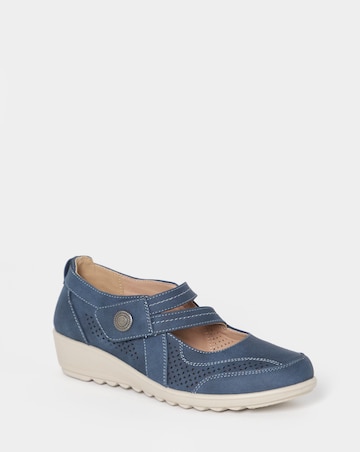Cushion Walk Navy Mary Jane Comfort Flats - Wide Fit (E)