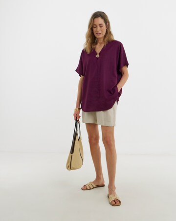 Linen Mix Metal Trim Tunic