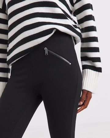 High Waist Super Stretch Ponte Tregging with Zip Detail