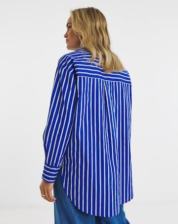 Cotton Poplin Oversized Stripe Shirt