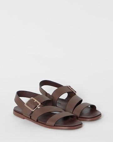Britney Slingback Asymmetric Flat Sandals - Wide Fit (E)