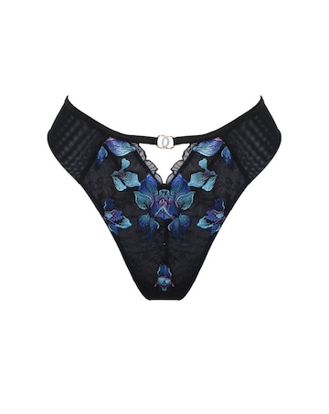 Pour Moi Rhea Luxe Embroidered Mesh Back Thong