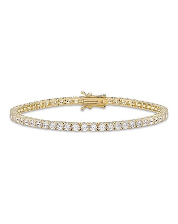 9CT Gold Round CZ Tennis Bracelet