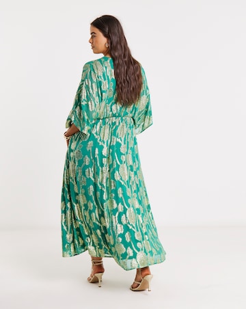 Joanna Hope Metallic Jacquard Tea Dress