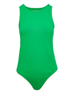 Green Basic Racer Bodysuit