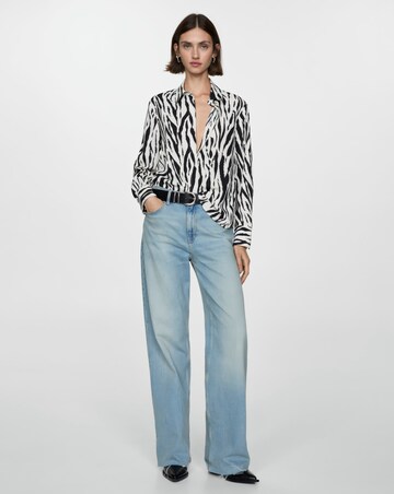 Mango Zebra Printed Flowy Shirt