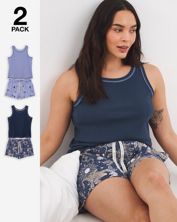 Pretty Secrets 2 Pack Ribbed Shortie Sets