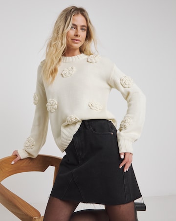Washed Black Blue 5 Pocket Denim Mini Skirt