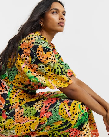 Joanna Hope Printed Broderie Tea Dress