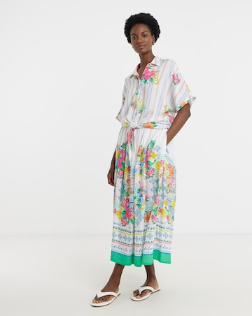 Linen Mix Tie Front Shirt