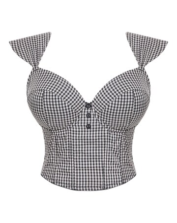 Gingham Bustier Top