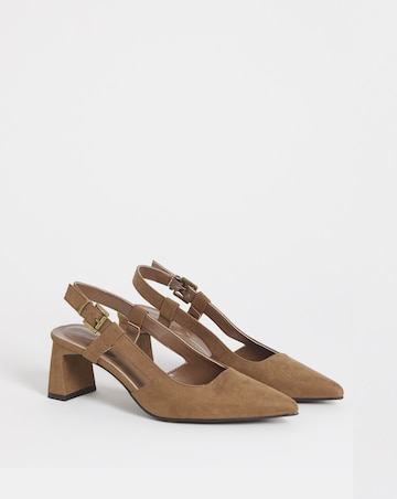 Cyrus Pointed Slingback Heeled Shoes - Wide Fit (E)