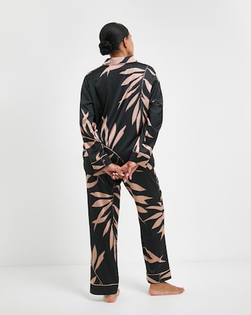 Figleaves Stretch Satin Button Through Pyjama Set