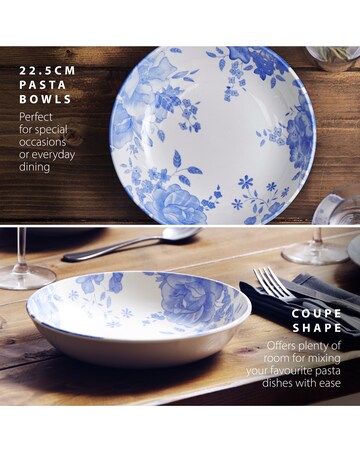 Wade Floral Set of 4 Pasta Bowls