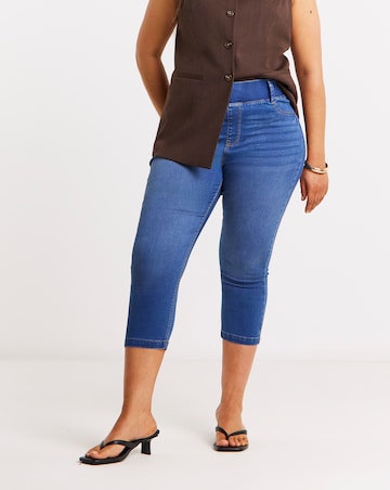 Simply Be Mid Blue Skinny Cropped Jeggings