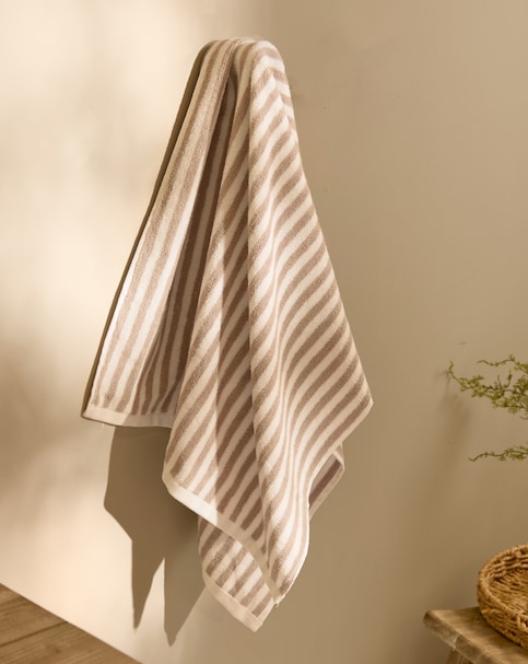 Yard Hebden Stripe Cotton Towel - Natural