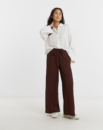 Textured Jersey Wide Leg Trouser