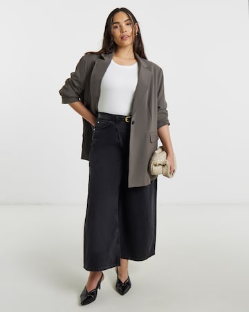 Simply Be Charcoal Oversized Single Breasted Blazer