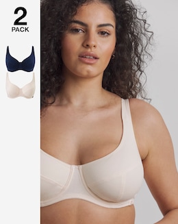 Slimma 2 Pack Cotton Wired Full Cup Bras B-G