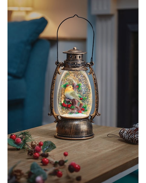 New In - SnowSwirl Festive Robin Lantern