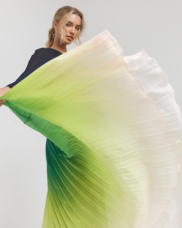 Joanna Hope Ombre Print Pleated Dress