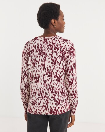 Print V Neck Jumper
