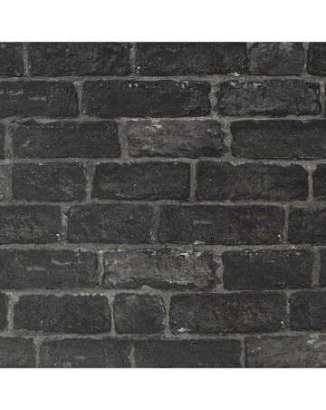 Fresco House Brick Charcoal Wallpaper