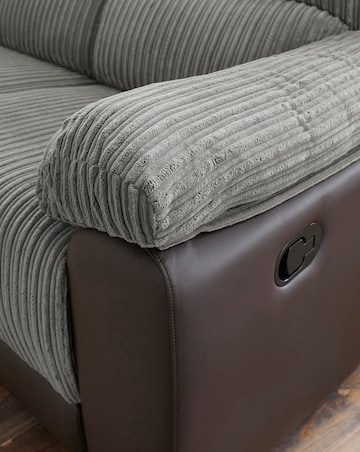 Harlow Fabric/Faux Leather Recliner 3 Seater Sofa