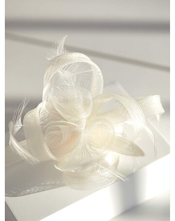 Jon Richard Ivory Small Feather Fascinator Clip