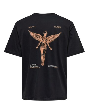 Only & Sons Nirvana Back Graphic T-Shirt - Black