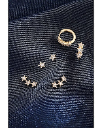 Inicio 14K Gold Plated Recycled Cubic Zirconia Star Ear Climber - Gift Pouch