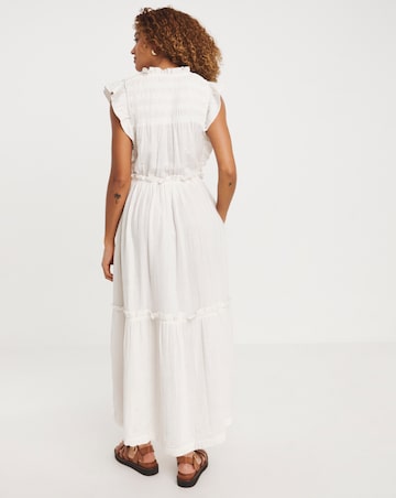 Cheesecloth Smock Dress With Shirred Back