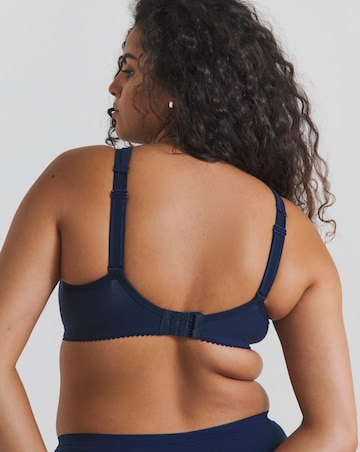 Miss Mary of Sweden Broderie Anglaise Cotton Non Wired Bra Dark Blue