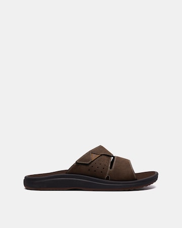 Clarks Brinkley Slide Sandals - Dark Brown