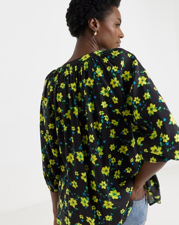 Collarless Button Through Blouse