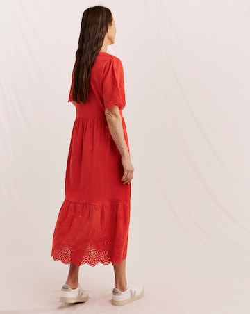 Julipa Broderie Jersey Mix Midi Dress
