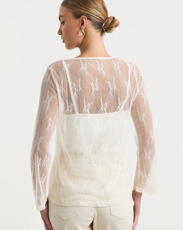 Simply Be Ecru Lace Tie Front Cardi