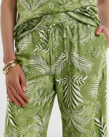 Linen Mix Wide Leg Trousers