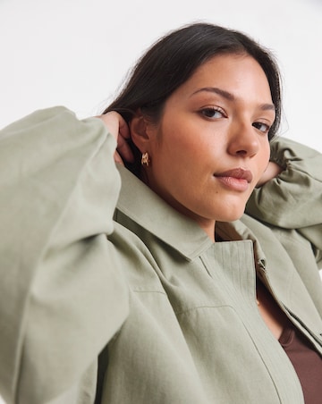 Sage Cotton Lyocell Short Parka Jacket