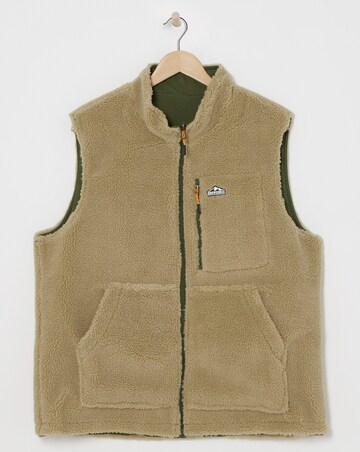 Snowdonia Khaki Reversable Borg Gilet