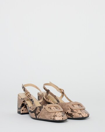 Luella Heeled Slingbacks With Buckle Trim - Wide Fit (E)