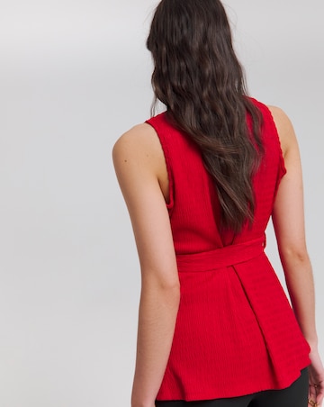 Simply Be Red Belted Wrap Top