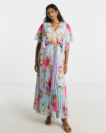 Joanna Hope Printed Pleated Maxi Dress