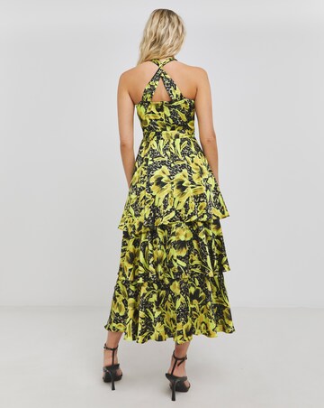 Joanna Hope Satin Tiered Maxi Dress