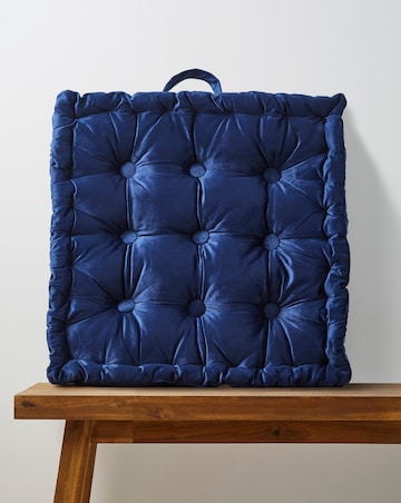 Velvet Padded Booster Seat Cushion - Navy