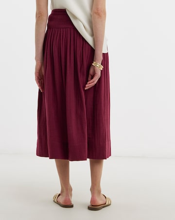Cotton Cheesecloth Midi Skirt