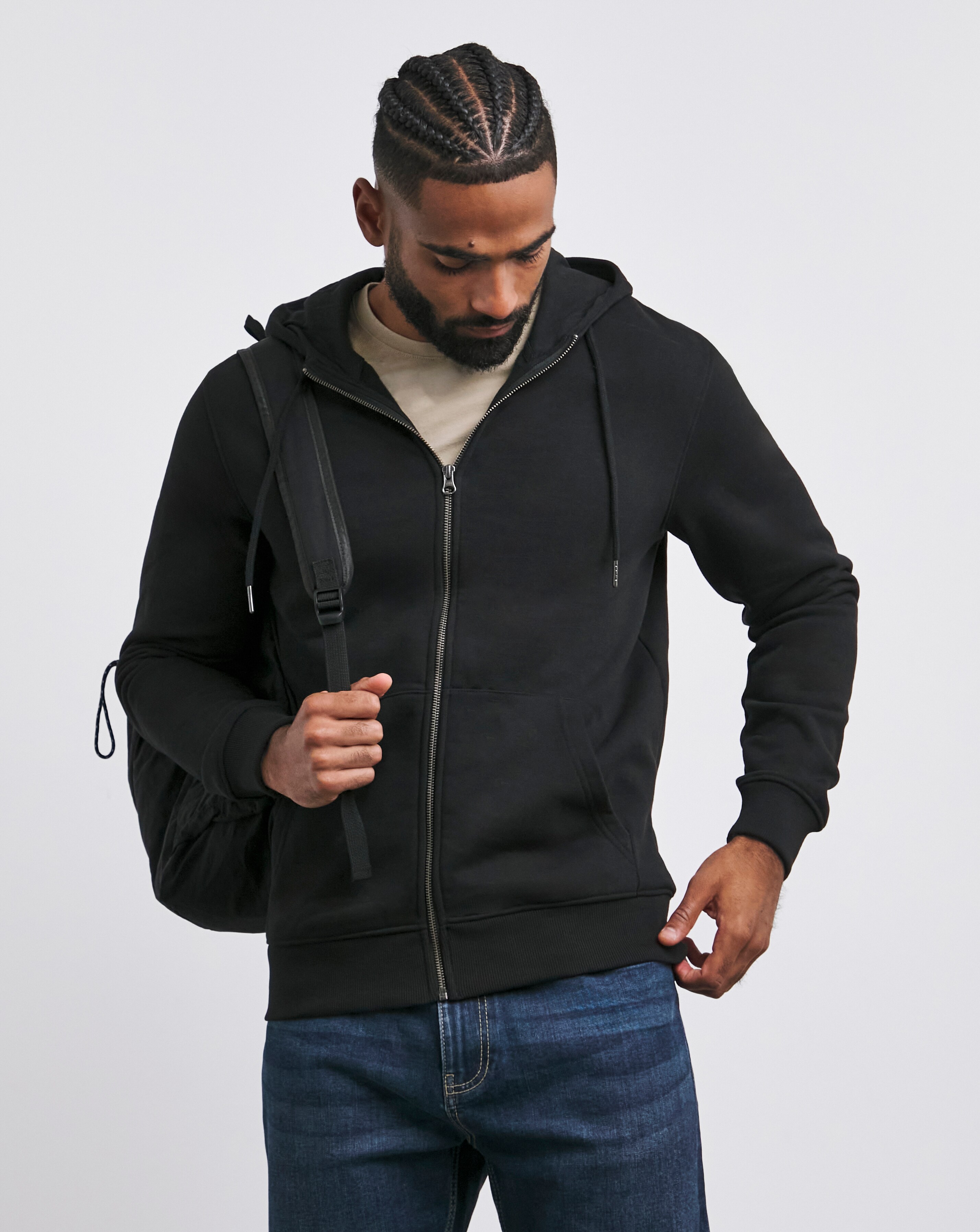 Full Zip Hoodie - Black
