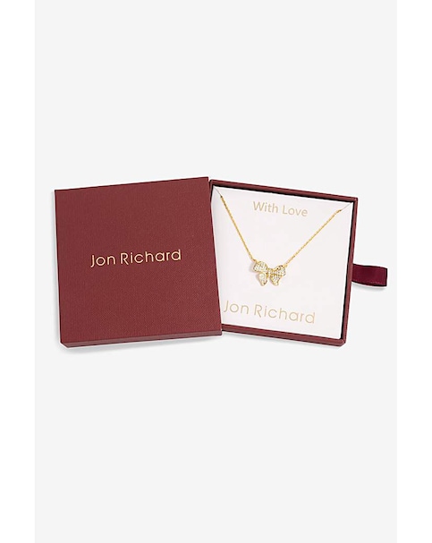 Jon Richard 18K Gold Plate Bow Pendant -  Gift Box