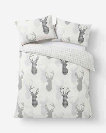 Hirsch Stags Reversible Grey Duvet Cover Set